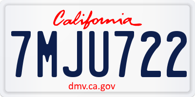 CA license plate 7MJU722