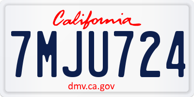 CA license plate 7MJU724