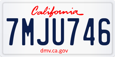 CA license plate 7MJU746