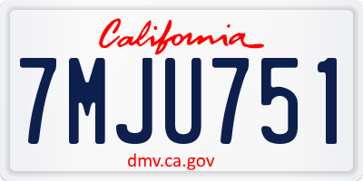 CA license plate 7MJU751