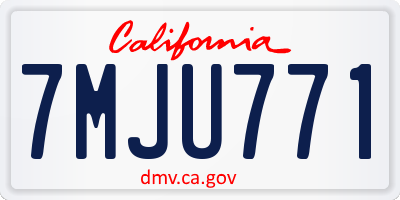 CA license plate 7MJU771