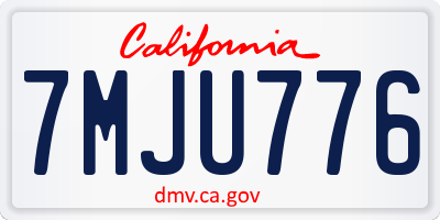 CA license plate 7MJU776