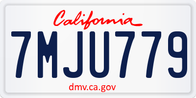 CA license plate 7MJU779