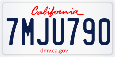 CA license plate 7MJU790