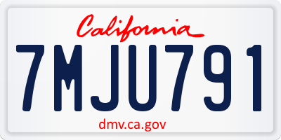 CA license plate 7MJU791
