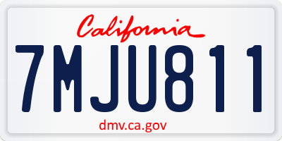 CA license plate 7MJU811