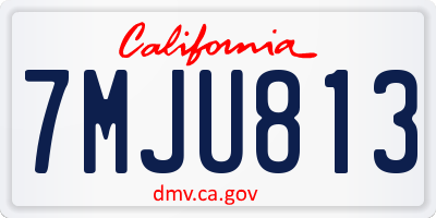 CA license plate 7MJU813