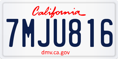 CA license plate 7MJU816