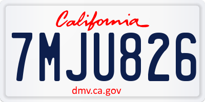CA license plate 7MJU826