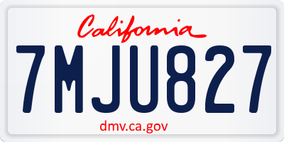 CA license plate 7MJU827