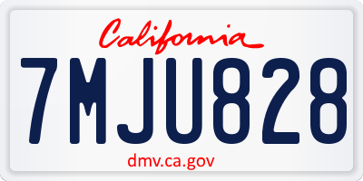 CA license plate 7MJU828