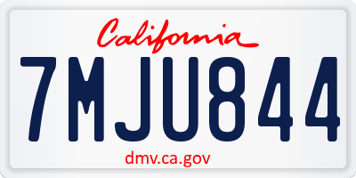 CA license plate 7MJU844