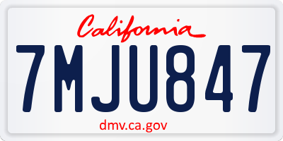 CA license plate 7MJU847