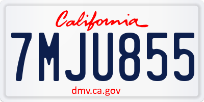 CA license plate 7MJU855