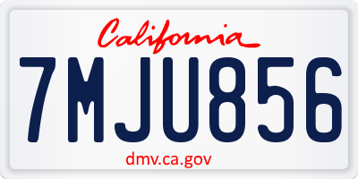 CA license plate 7MJU856