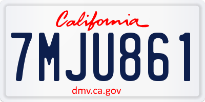 CA license plate 7MJU861