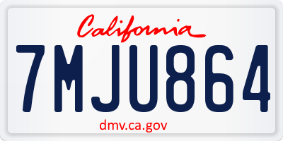 CA license plate 7MJU864
