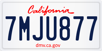 CA license plate 7MJU877