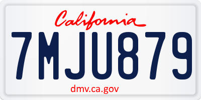 CA license plate 7MJU879
