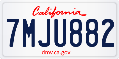 CA license plate 7MJU882