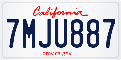 CA license plate 7MJU887