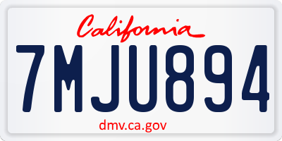 CA license plate 7MJU894