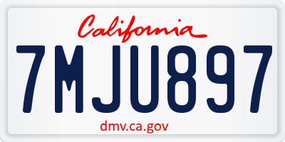 CA license plate 7MJU897