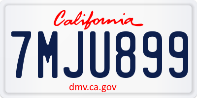 CA license plate 7MJU899