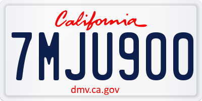 CA license plate 7MJU900