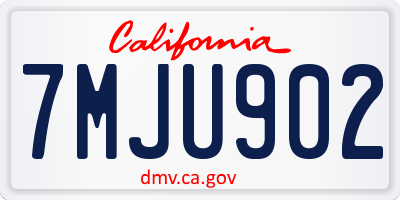 CA license plate 7MJU902