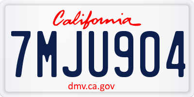 CA license plate 7MJU904