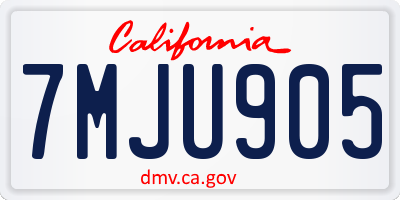 CA license plate 7MJU905