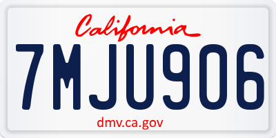 CA license plate 7MJU906