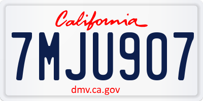 CA license plate 7MJU907