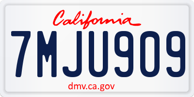 CA license plate 7MJU909