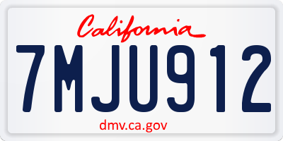 CA license plate 7MJU912