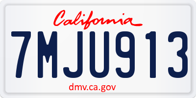 CA license plate 7MJU913