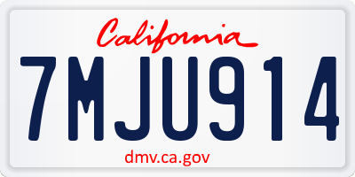 CA license plate 7MJU914