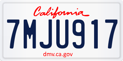 CA license plate 7MJU917