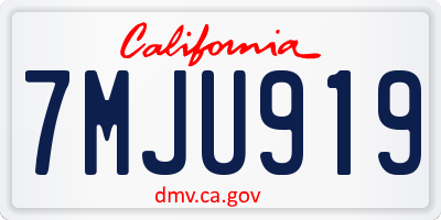 CA license plate 7MJU919
