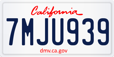 CA license plate 7MJU939