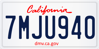 CA license plate 7MJU940