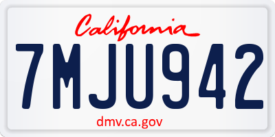 CA license plate 7MJU942