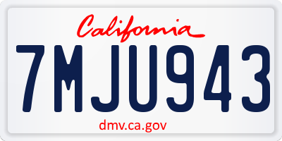CA license plate 7MJU943