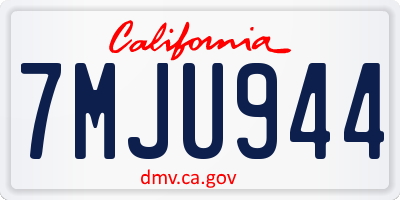 CA license plate 7MJU944