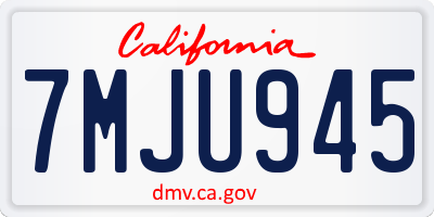 CA license plate 7MJU945
