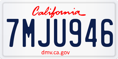 CA license plate 7MJU946