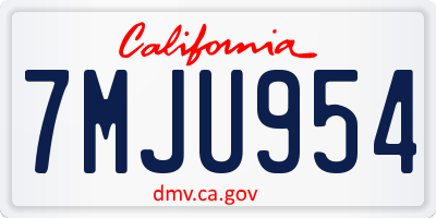 CA license plate 7MJU954