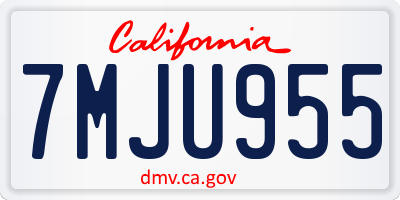 CA license plate 7MJU955