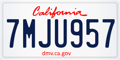 CA license plate 7MJU957